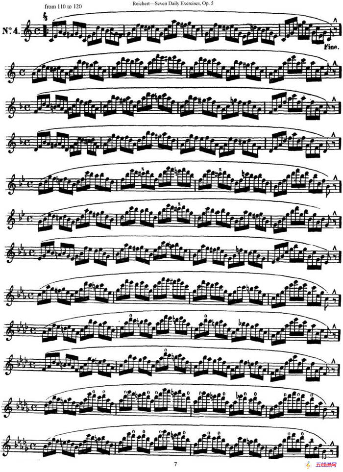 瑞澈特七首每日长笛练习曲Op.5（NO.4）
