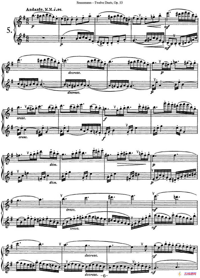 苏斯曼12首长笛重奏曲Op.53（NO.5）