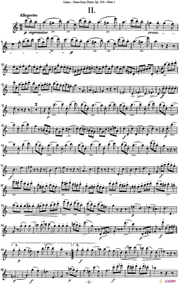 图露三首长笛简易重奏曲Op.103（Flute 1）（NO.2）