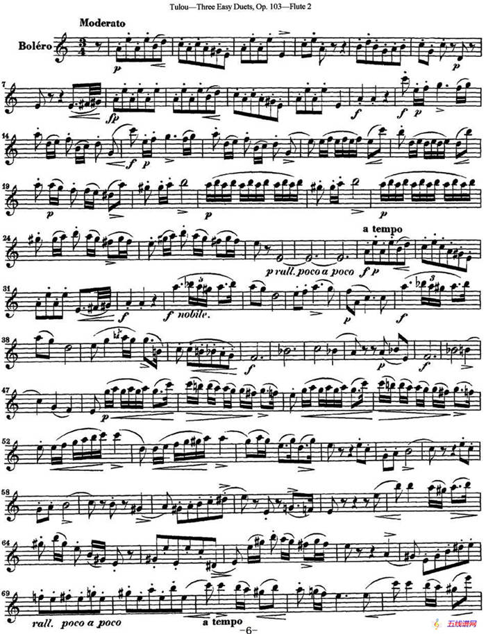 图露三首长笛简易重奏曲Op.103（Flute 2）（NO.2）