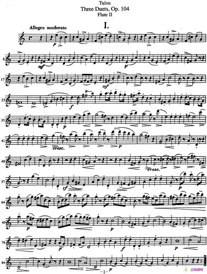 图露三首长笛简易重奏曲Op.104（Flute 2）（NO.1）
