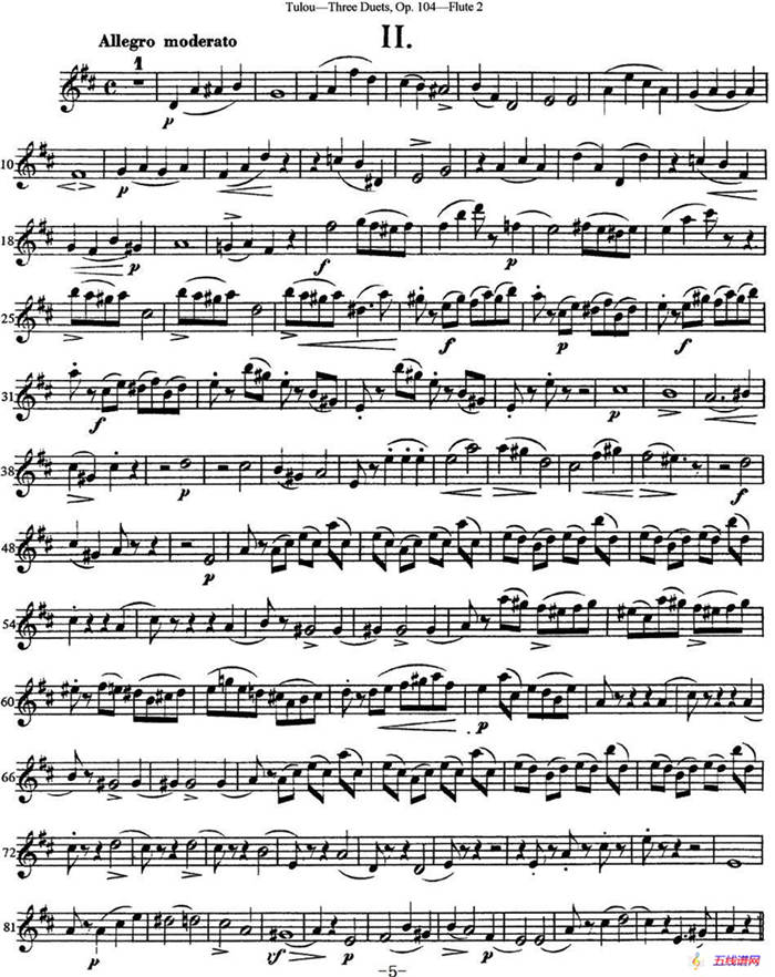图露三首长笛简易重奏曲Op.104（Flute 2）（NO.2）