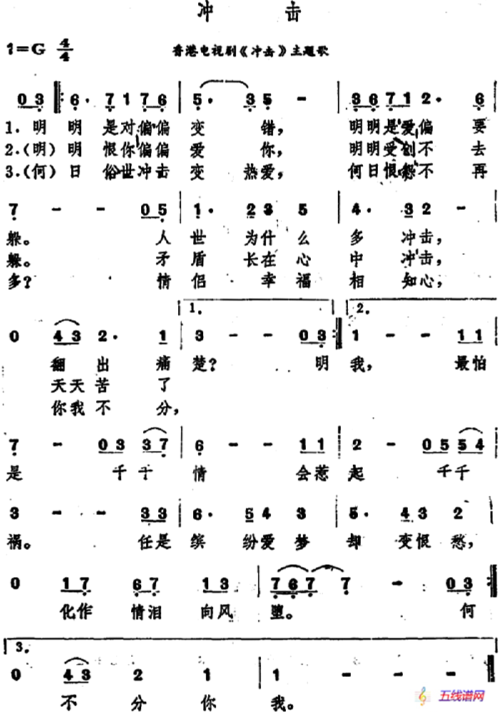 冲击（香港电视剧《冲击》主题歌）