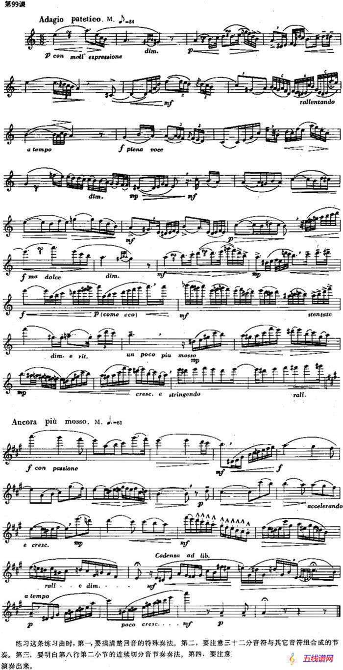 长笛练习曲100课之第99课 （回音的特殊奏法练习曲）