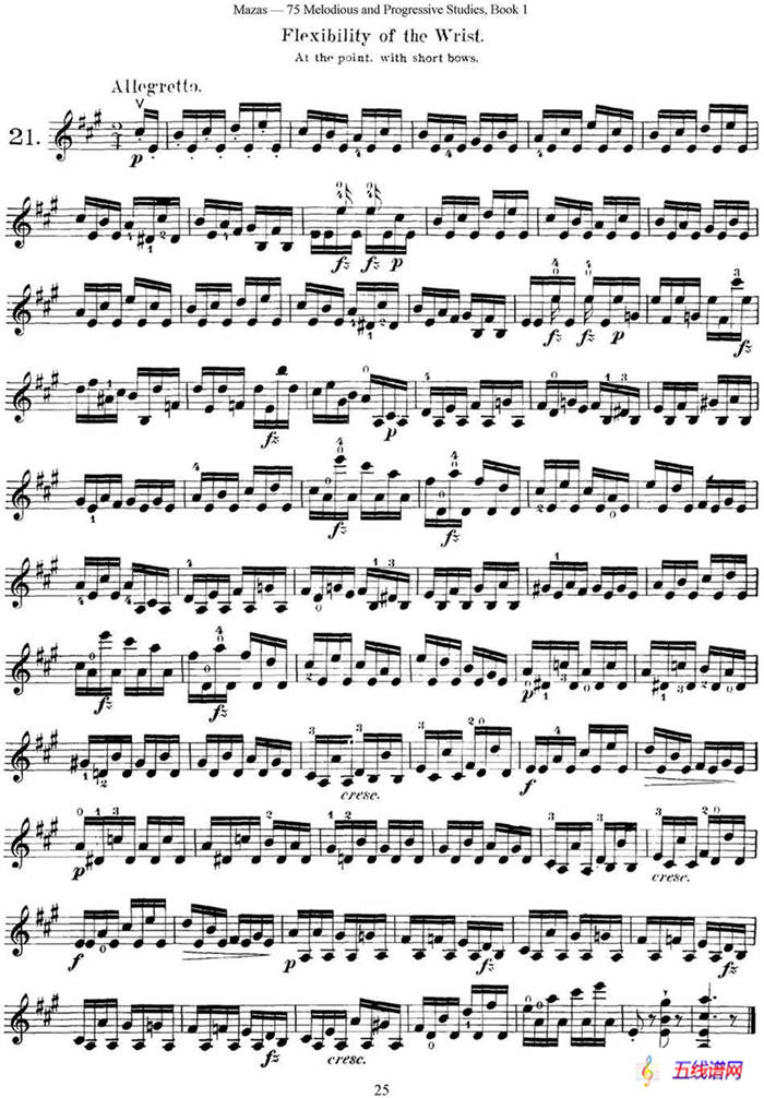 马扎斯小提琴练习曲 Op.36 第一册 特殊练习曲（21）