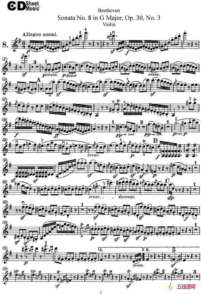 Violin Sonata No.8 in G Major Op.30 No.3