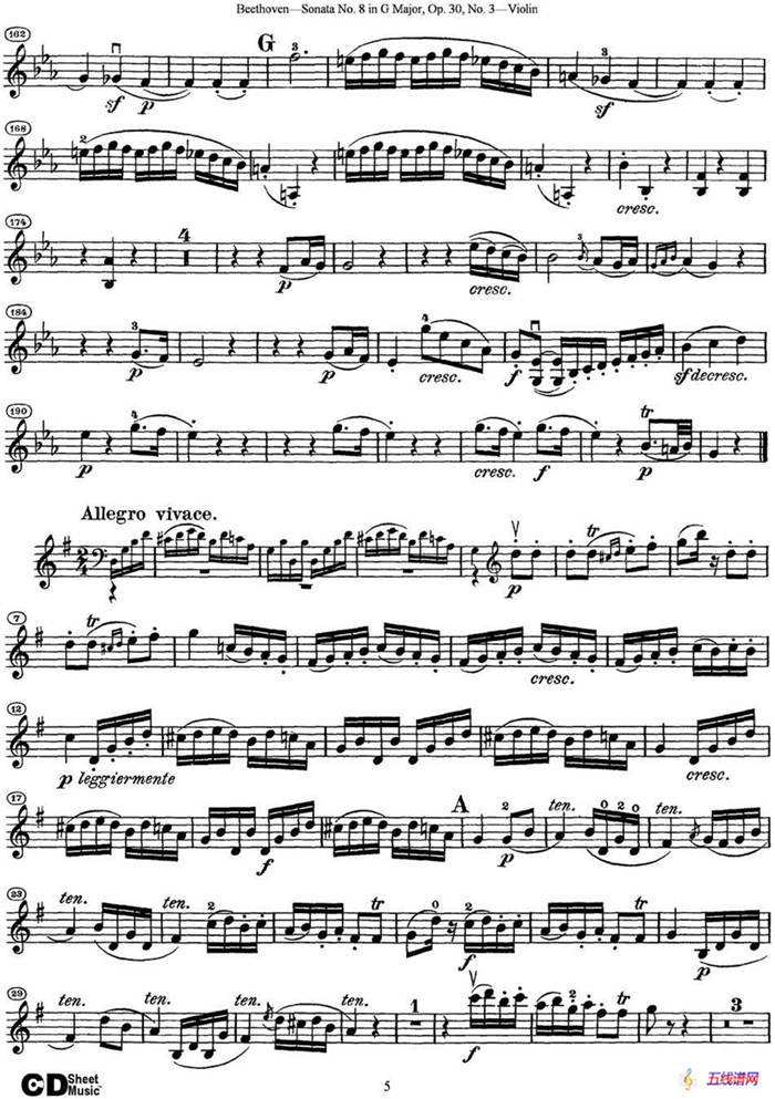 Violin Sonata No.8 in G Major Op.30 No.3