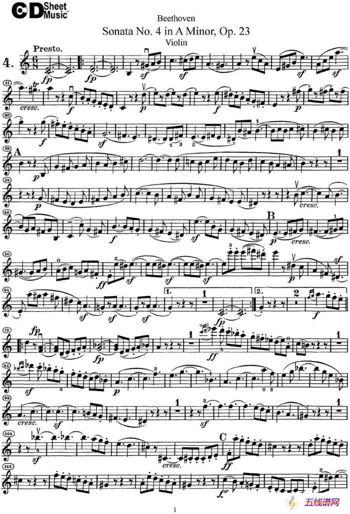 Violin Sonata No.4 in A Minor Op.23