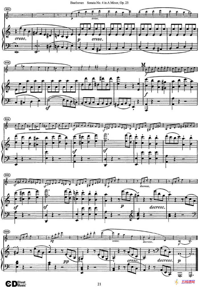 Violin Sonata No.4 in A Minor Op.23（小提琴+钢琴伴奏）