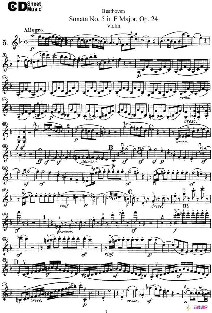 Violin Sonata No.5 in F Major Op.24
