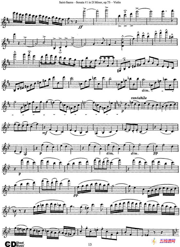 Violin Sonata No.1 in D Minor Op.75