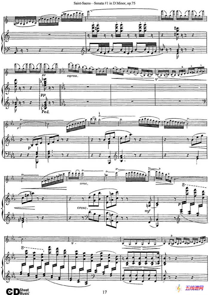 Violin Sonata No.1 in D Minor Op.75（小提琴+钢琴伴奏）