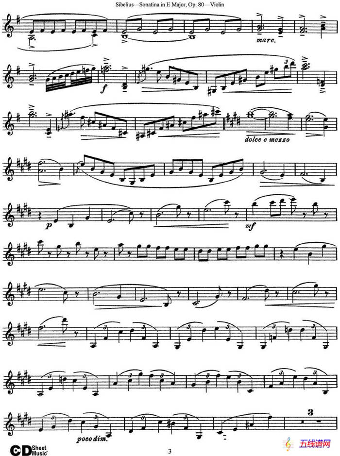 Violin Sonatina in E Major Op.80