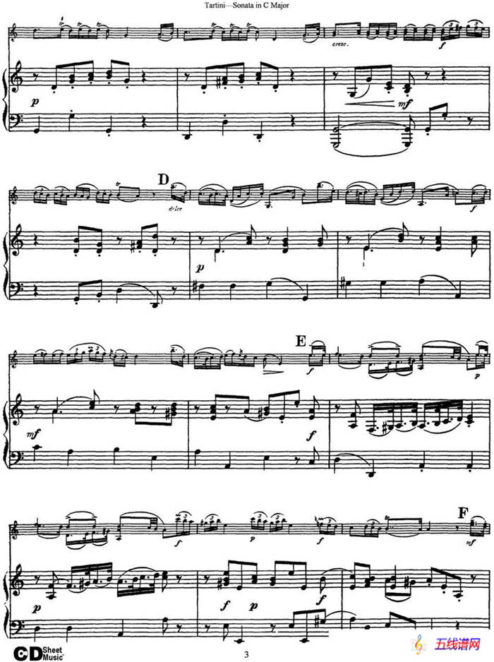 Violin Sonata in C Major（小提琴+钢琴伴奏）