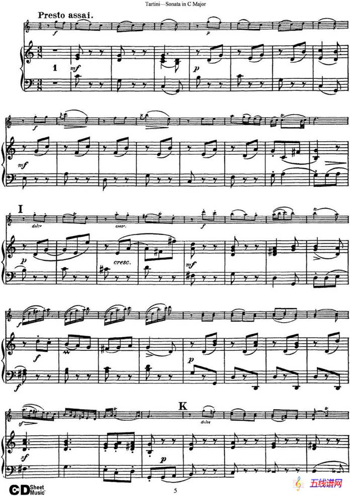 Violin Sonata in C Major（小提琴+钢琴伴奏）
