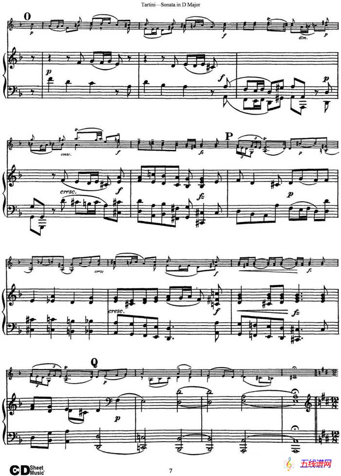Violin Sonata in D Major（小提琴+钢琴伴奏）