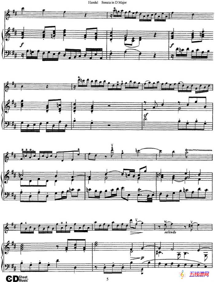 Violin Sonata No.4 in D major（小提琴+钢琴伴奏）
