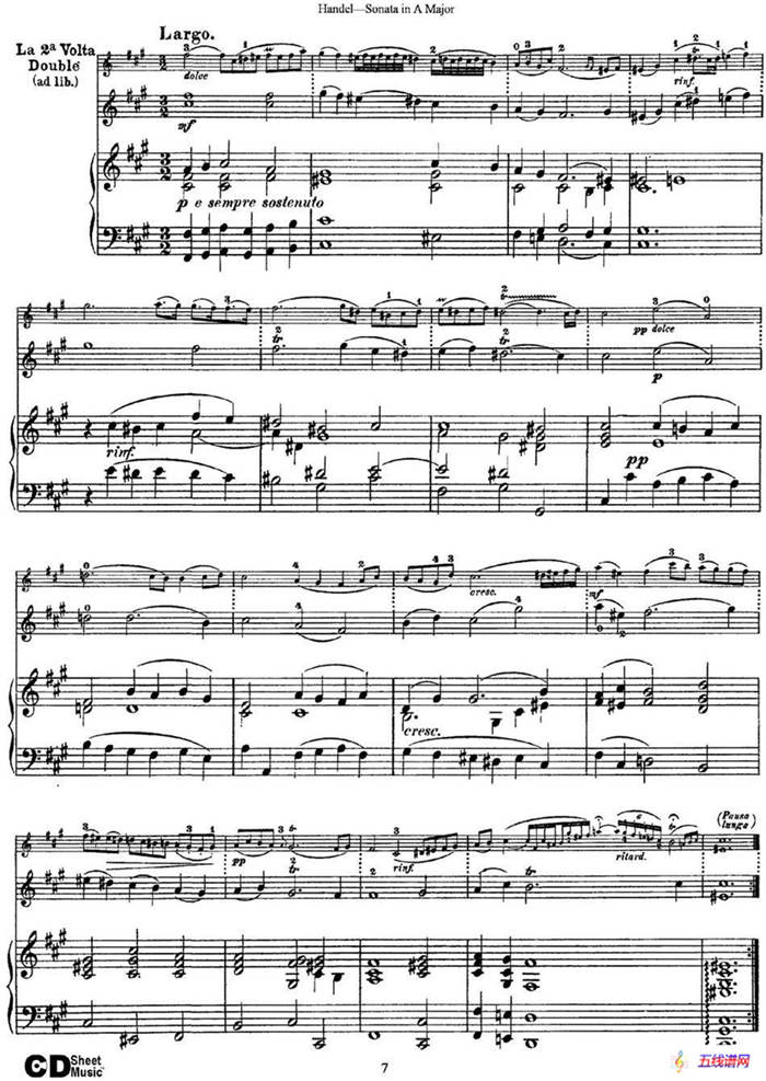 Violin Sonata No.5 in A major（小提琴+钢琴伴奏）