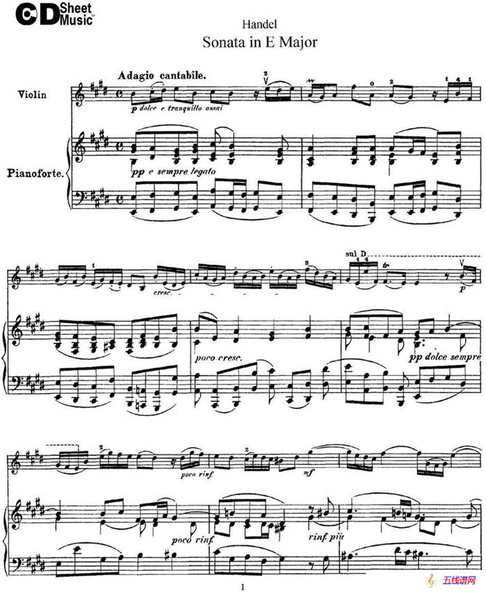 Violin Sonata No.6 in E major（小提琴+钢琴伴奏）