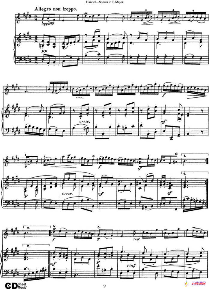 Violin Sonata No.6 in E major（小提琴+钢琴伴奏）