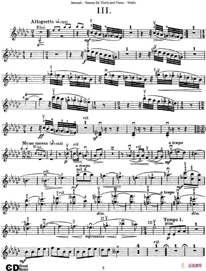 Janacek Sonata for Violin