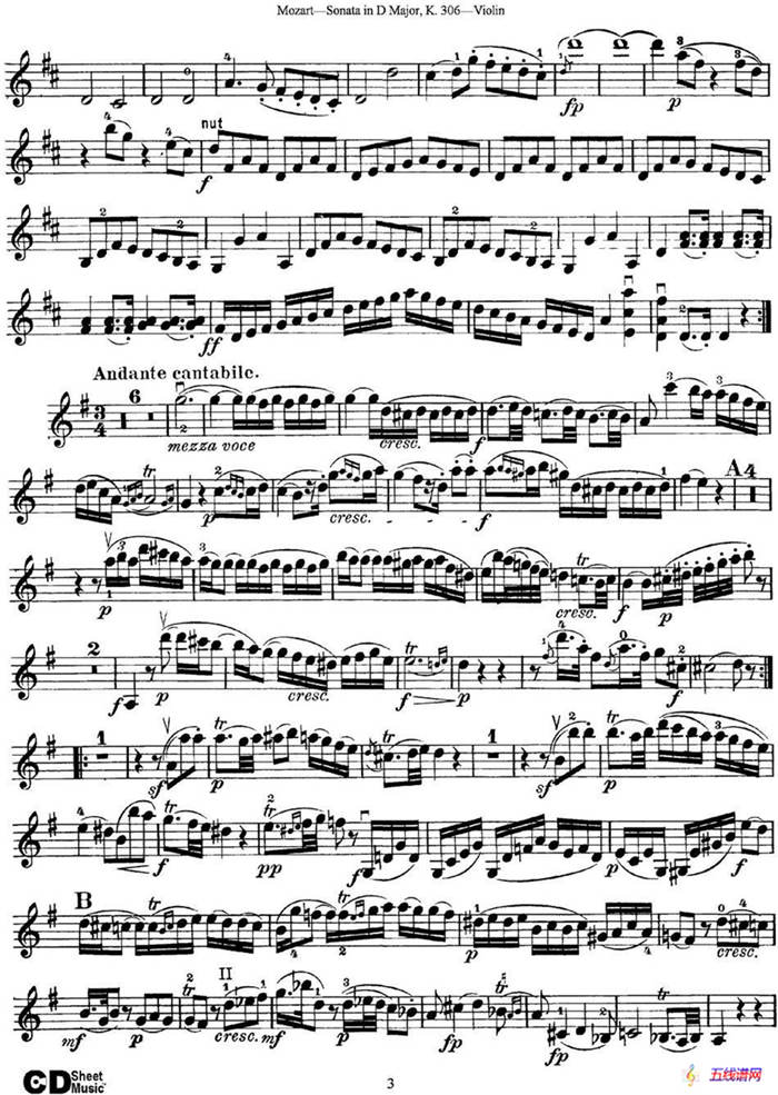 Violin Sonata in D Major K.306