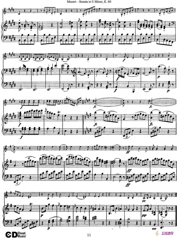 Violin Sonata in E Minor K.60（小提琴+钢琴伴奏）