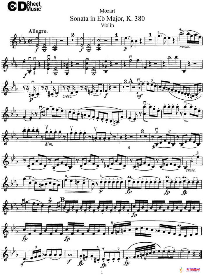 Violin Sonata in Eb Major K.380