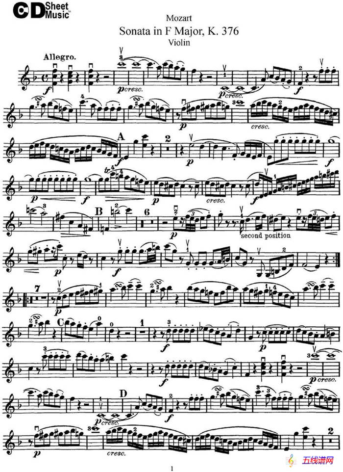 Violin Sonata in F Major K.376