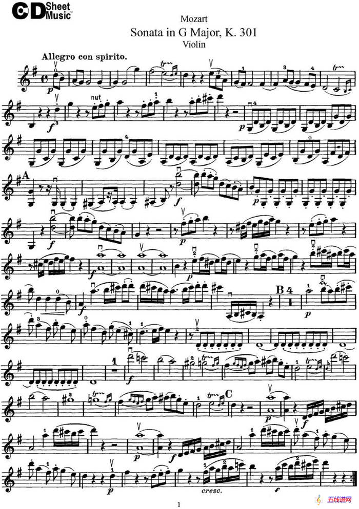 Violin Sonata in G Major K.301
