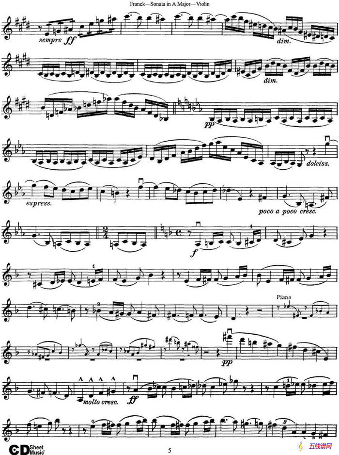 Franck Sonata in A Major
