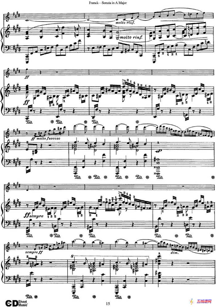 Franck Sonata in A Major（小提琴+钢琴伴奏）