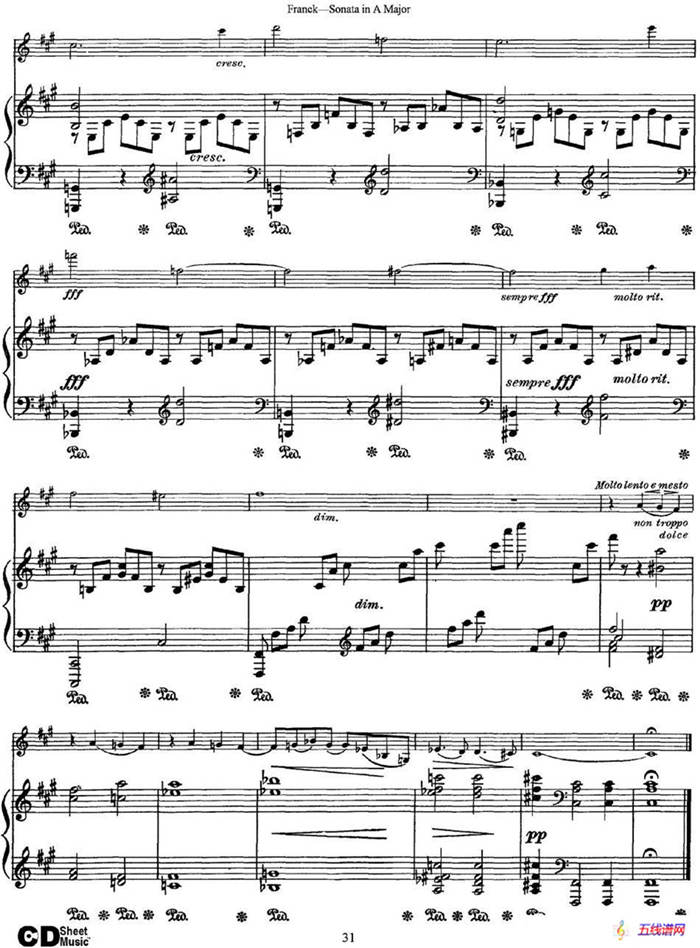 Franck Sonata in A Major（小提琴+钢琴伴奏）