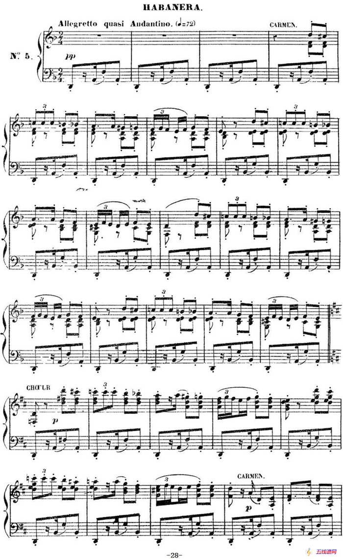 Carmen for Solo Piano（卡门全剧钢琴独奏版）（No.5）