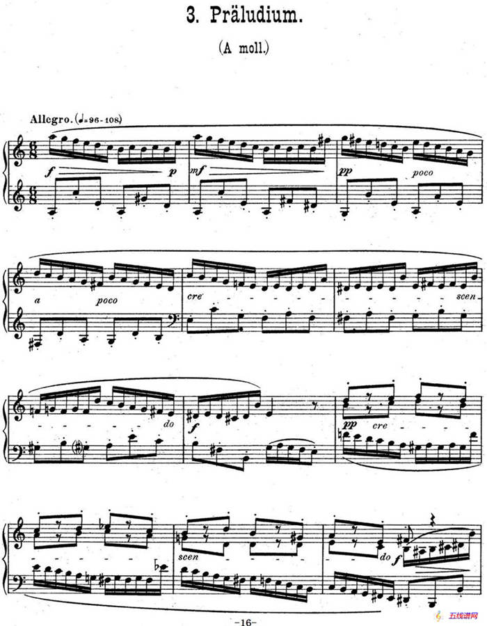 6 Preludes and Fugues Op.99（6首前奏曲与赋格·3）