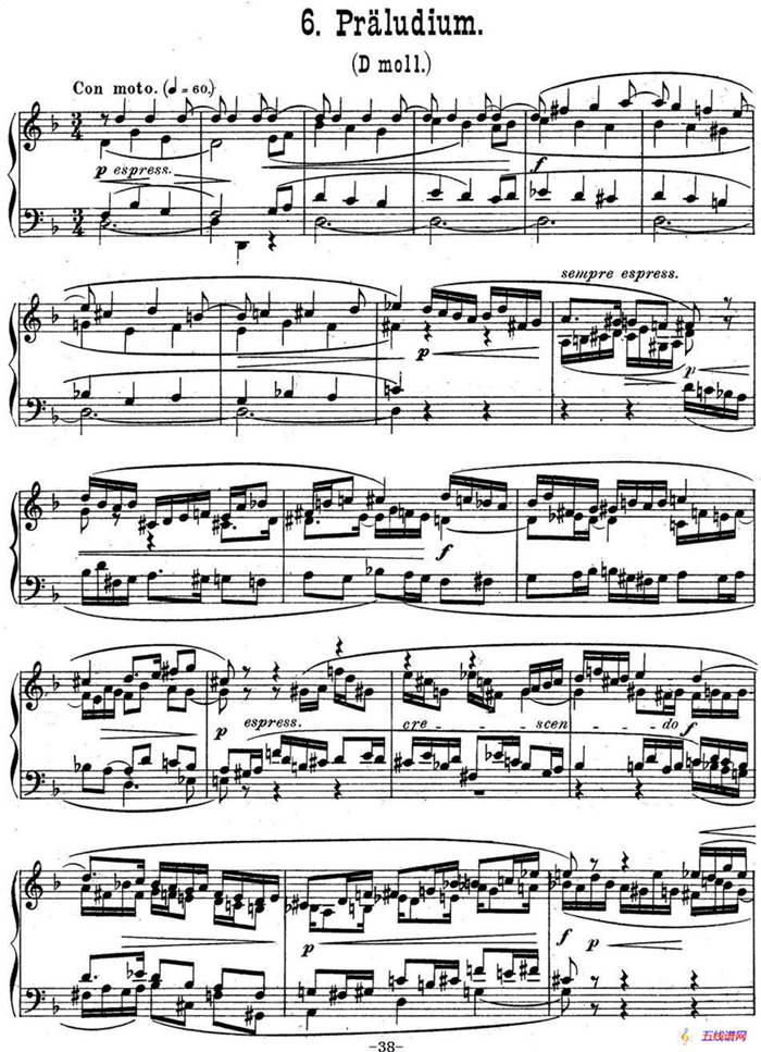 6 Preludes and Fugues Op.99（6首前奏曲与赋格·6）