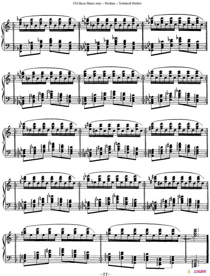 Technical Studies 60 Progressive Exercises （60首钢琴循序渐进练习曲 P71——80）