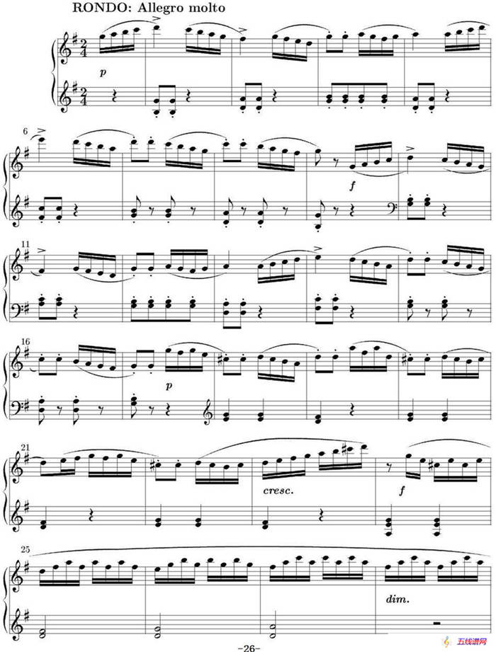 6 Sonatinas Op.36（6首钢琴小奏鸣曲-5）