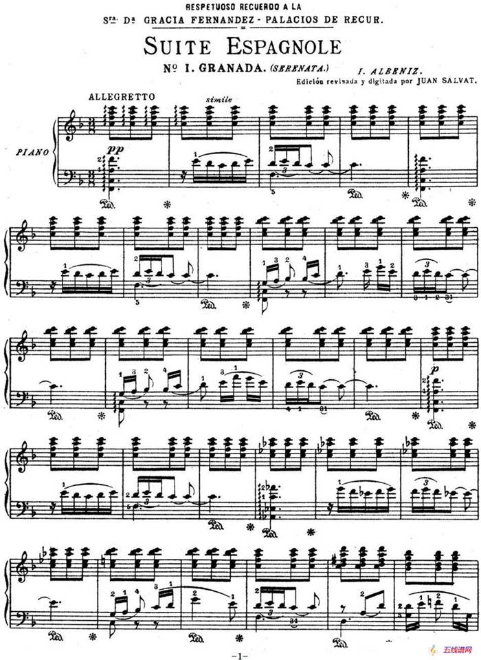 Suite Espanola Op.47（西班牙组曲·Ⅰ）