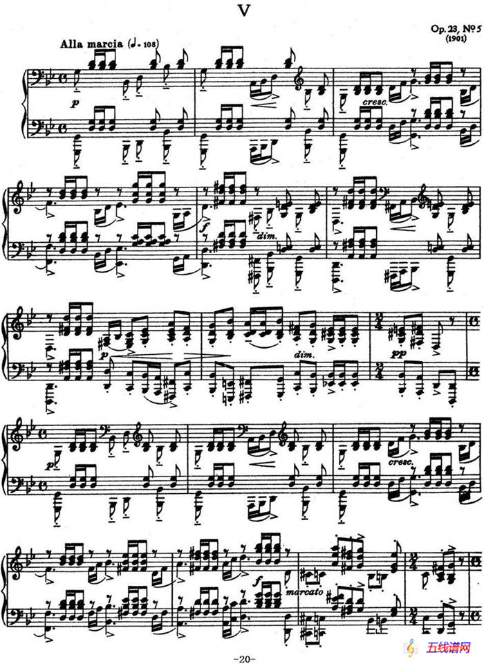 10 Preludes Op.23（拉赫玛尼诺夫10首前奏曲·Ⅴ）