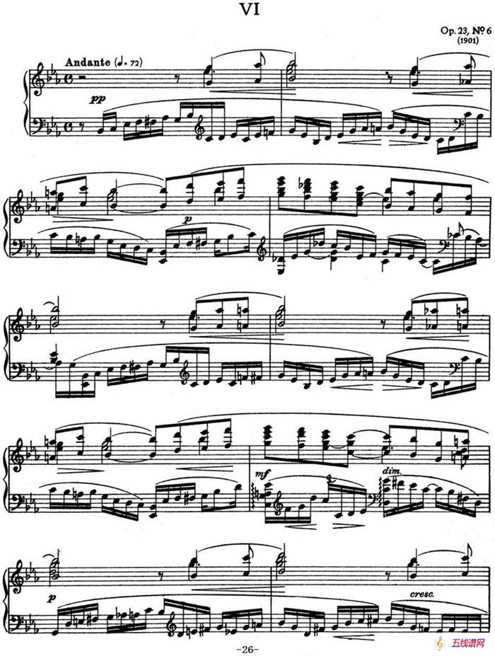 10 Preludes Op.23（拉赫玛尼诺夫10首前奏曲·Ⅵ）