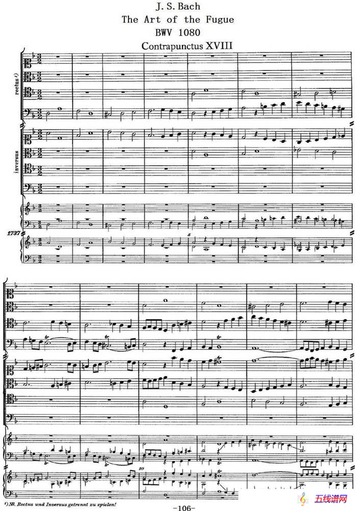 The Art of the Fugue BWV 1080（赋格的艺术-XVIII）