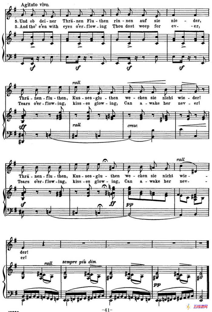 Chopin-17 Polish Songs Op.74，No.15（Die Heinmkehr. Homeward.）（钢琴伴奏谱）