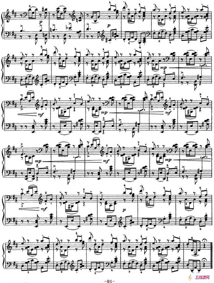 柴可夫斯基18首钢琴小品Op.72（16.Valse a cinq temps）