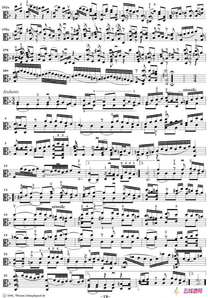 Bach Sonata BWV1003（无伴奏小提琴组曲）