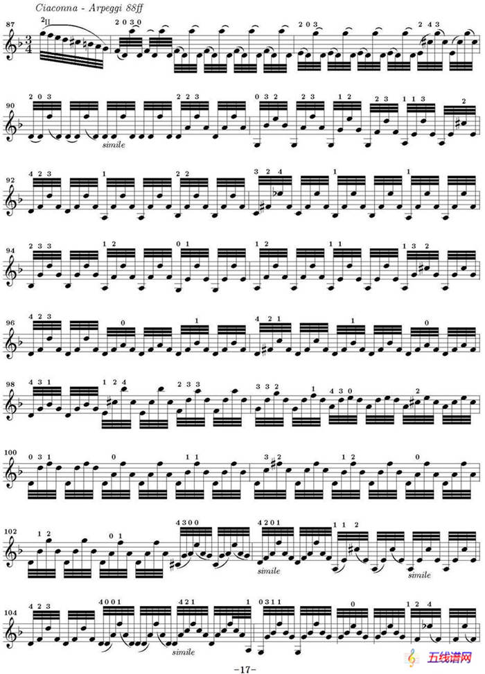 Bach Sonata BWV1004（无伴奏小提琴组曲）