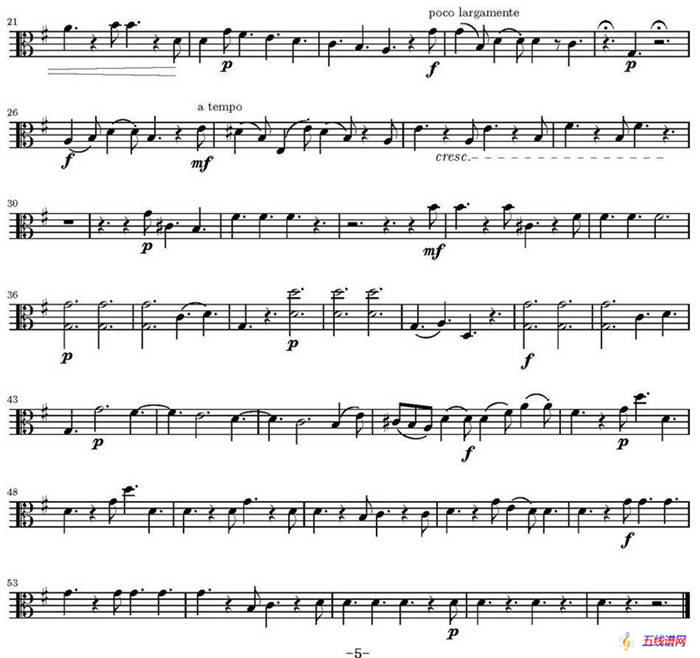 Op.6 VIII. Concerto Grosso（大协奏曲）（四重奏中提琴分谱）