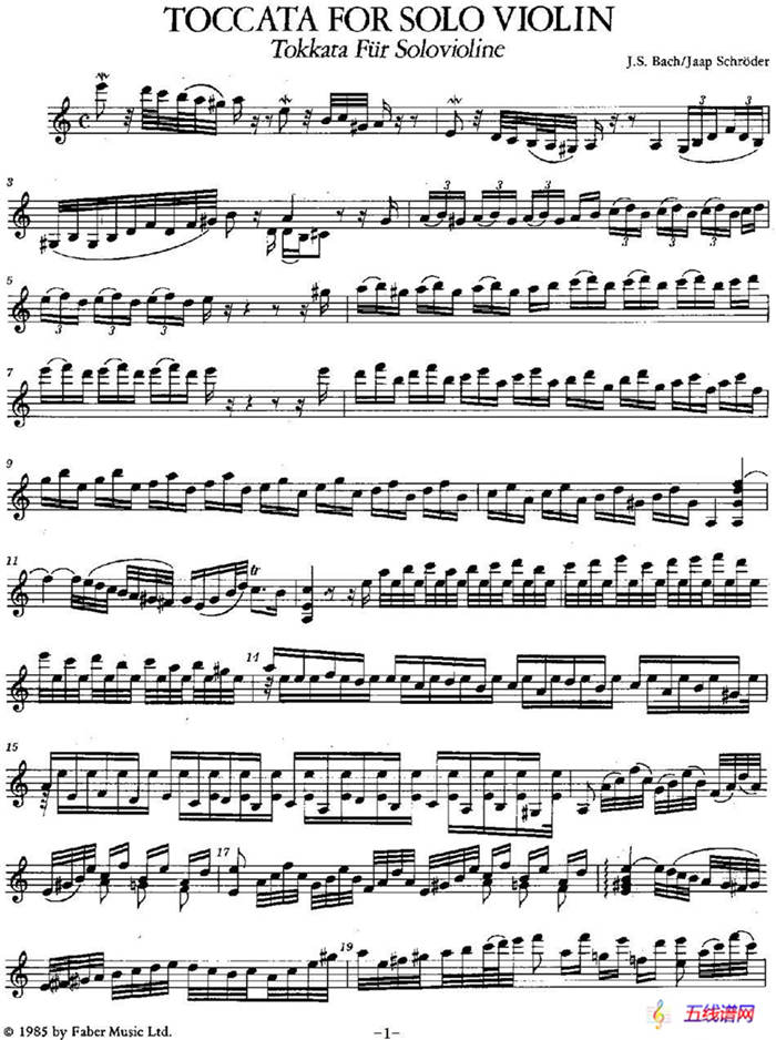 TOCCATA FOR SOLO VIOLIN