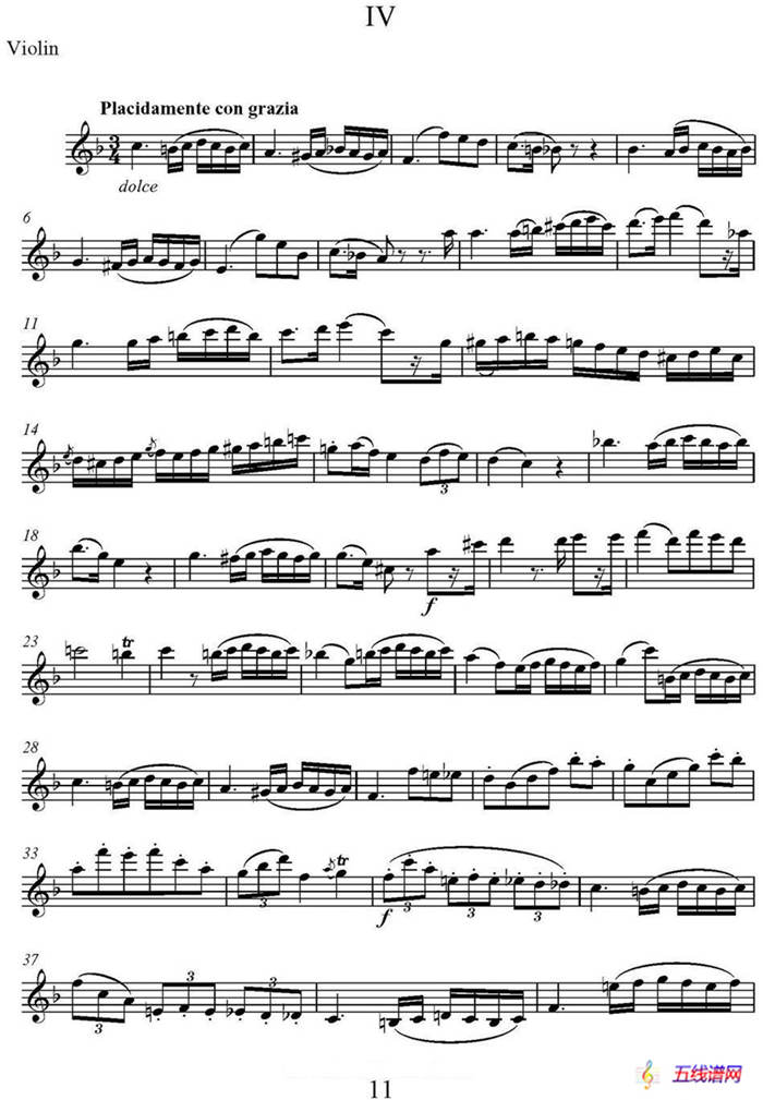 帕格尼尼六首《小提琴和吉他二重奏》 (M.S.110)（小提琴分谱）
