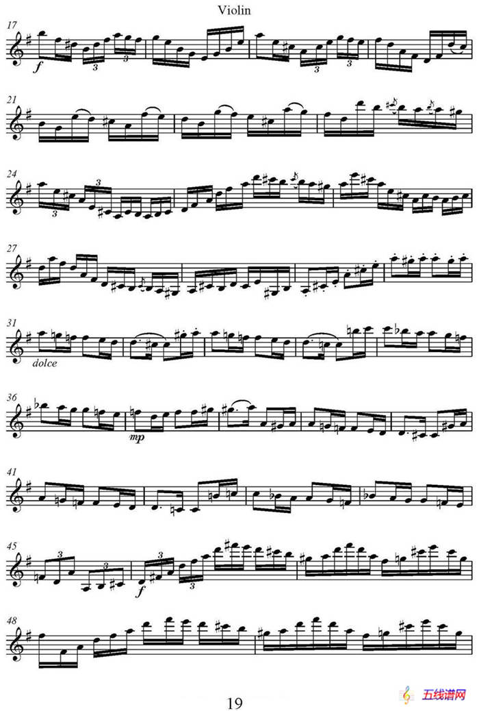 帕格尼尼六首《小提琴和吉他二重奏》 (M.S.110)（小提琴分谱）